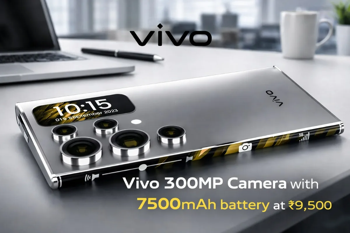 Vivo smartphone 300MP, Vivo 300MP camera phone, Vivo 7500mAh battery, Vivo budget smartphone, Vivo phone ₹9500, budget camera phone India, long battery smartphone, Vivo new phone launch, affordable smartphone India, Vivo smartphone features